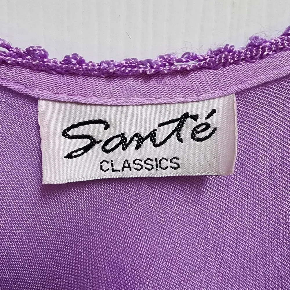 Sante Dress One Size Purple Floral Sequin Rhinestone Embroidered Hi Low Peasant